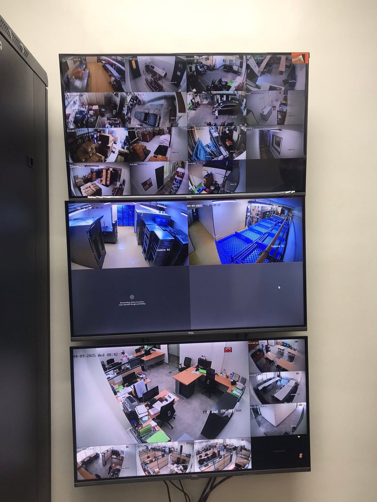 Technician on-site, active installation