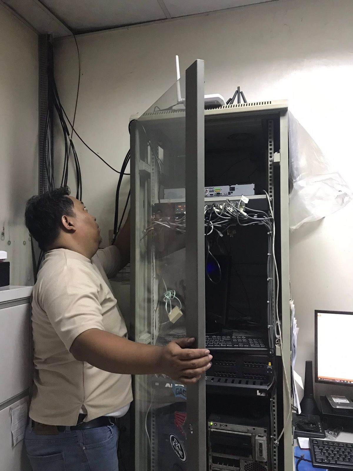Server rack setup and cable management